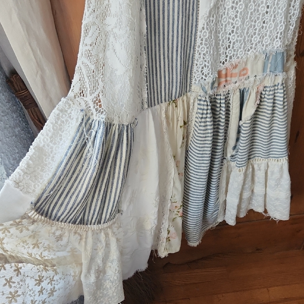 Discontinued urban outfitters Patchwork Maxi Dress in White and Cream - Picture 5 of 9